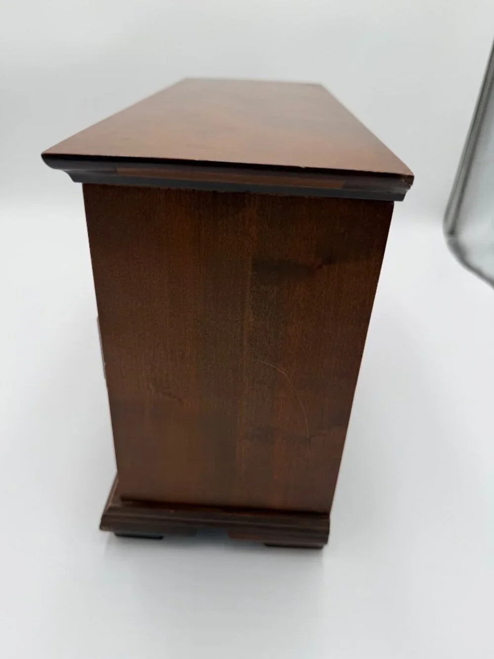 Vintage Wooden Jewelry Box Chest 6 Drawers Lionhead Wood Velvet Line Storage